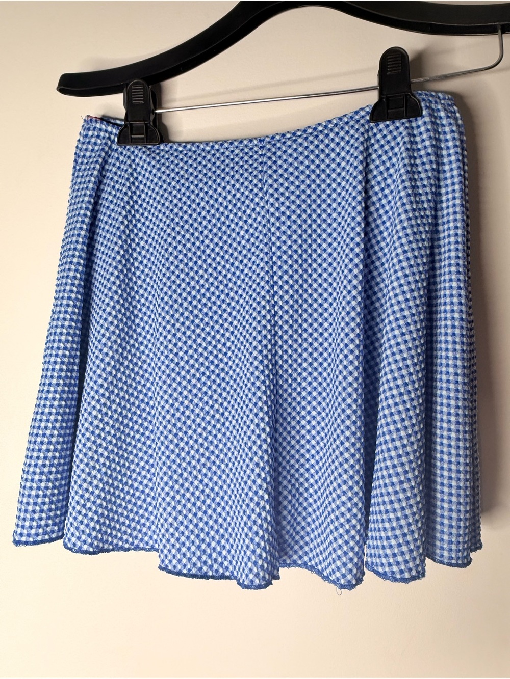 Blue Gingham A-Line Women's Skirt
